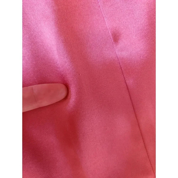 Defect Maeve Square-Neck Satin Stretch Midi Dress size L Rose Pink 9B402 - Picture 8 of 16